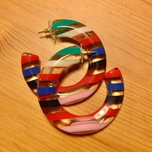 J.Crew striped color clear earrings